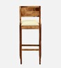 Rezzan Sheesham Wood Full Back Bar Stool In Rustic Teak Finish