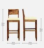 Rezzan Sheesham Wood Full Back Bar Stool In Rustic Teak Finish