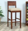 Rezzan Sheesham Wood Full Back Bar Stool in Scratch Resistant Honey Oak Finish
