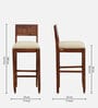 Rezzan Sheesham Wood Full Back Bar Stool in Scratch Resistant Honey Oak Finish