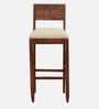 Rezzan Sheesham Wood Full Back Bar Stool in Scratch Resistant Honey Oak Finish