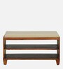 Rezzan Sheesham Wood Shoe Rack With Seating In Honey Oak Finish