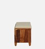 Rezzan Sheesham Wood Shoe Rack With Seating In Honey Oak Finish