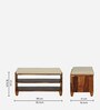 Rezzan Sheesham Wood Shoe Rack With Seating In Honey Oak Finish