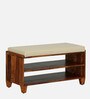 Rezzan Sheesham Wood Shoe Rack With Seating In Honey Oak Finish