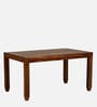 Rezzan Sheesham Wood 6 Seater Dining Set In Scratch Resistant Rustic Teak Finish