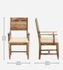 Rezzan Sheesham Wood Arm Chair In Rustic Teak Finish