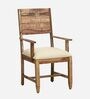 Rezzan Sheesham Wood Arm Chair In Rustic Teak Finish