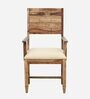 Rezzan Sheesham Wood Arm Chair In Rustic Teak Finish