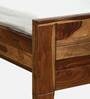 Rezzan Sheesham Wood Queen Size Bed In Scratch Resistant Rustic Teak Finish