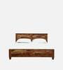 Rezzan Sheesham Wood Queen Size Bed In Scratch Resistant Rustic Teak Finish