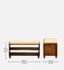 Rezzan Sheesham Wood Shoe Rack With Seating In Scratch Resistant Rustic Teak Finish