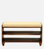Rezzan Sheesham Wood Shoe Rack With Seating In Scratch Resistant Rustic Teak Finish