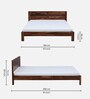 Rezzan Z Sheesham Wood Queen Size Bed In Rustic Teak Finish