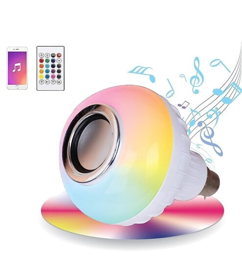 RGB LED Bulb with Bluetooth Speaker Smart Decorative Bulb (White)