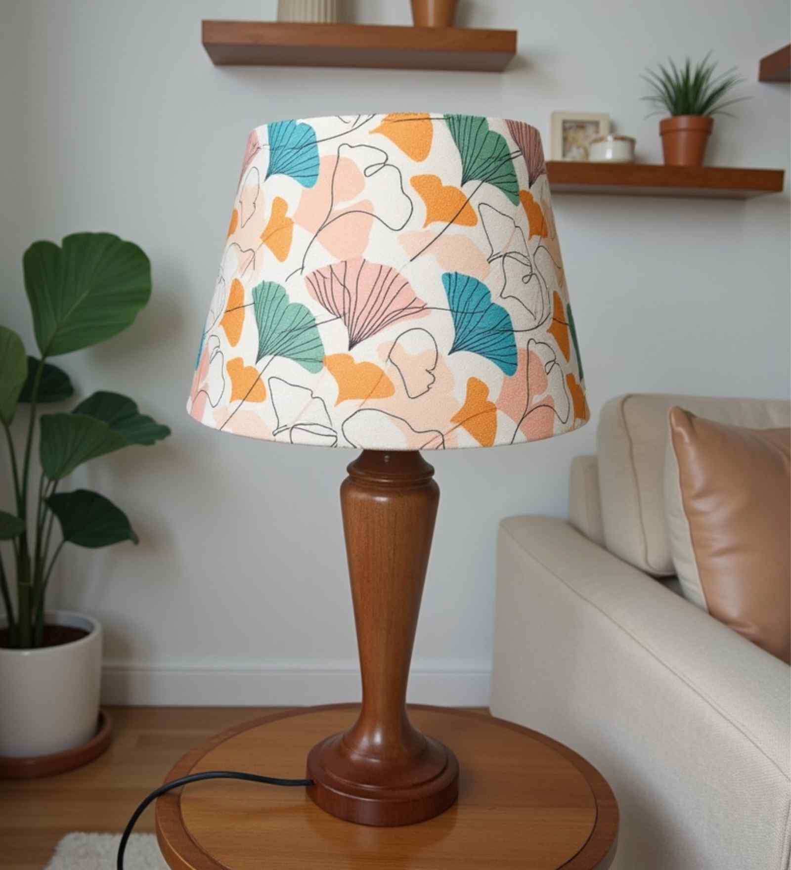 Ginkgo Premium Wooden 20-Inch Table Lamp