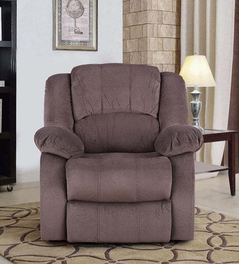 Buy Rhea 1 Seater Recliner In Brown Colour By Hometown Online