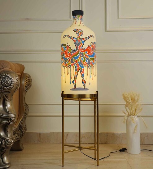 Rhythmic Beauty Floor Lamp with Foldable Metal Stand