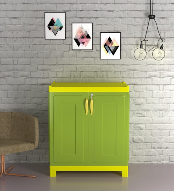 Buy Rhythm Storage Cabinet In Yellow Green Colour By Supreme Online Plastic Cabinets Cabinetry Furniture Pepperfry Product