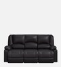 Rhine Leatherette 3 Seater Sofa In Brown Colour
