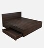 Rhino Queen Size Bed in Dark Wallnut Finish with Drawer Storage