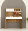 Rhino Hutch Desk in Lyon Teak & White Colour