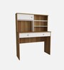 Rhino Hutch Desk in Lyon Teak & White Colour