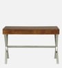 Rhodes Metal Study Table In Honey Oak Finish