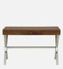 Rhodes Metal Study Table In Honey Oak Finish