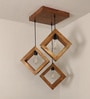 Rhombus Brown Solid Wood Cluster Hanging Light