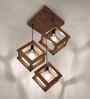 Rhombus Brown Solid Wood Cluster Hanging Light