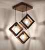 Rhombus Brown Solid Wood Cluster Hanging Light
