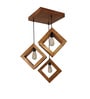 Rhombus Brown Solid Wood Cluster Hanging Light
