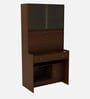 Rhombus Hutch Desk in Walnut Finish