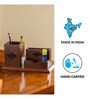 Rhombus Brown Sheesham Wood Pen stand