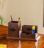 Rhombus Brown Sheesham Wood Pen stand
