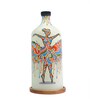 Rhythmic Beauty Hand Painted White Glass Shade Table Lamp