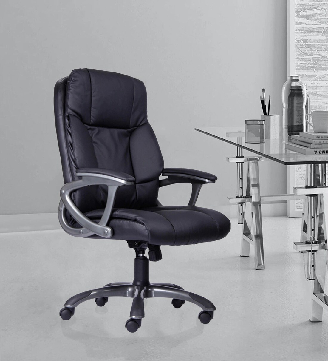Buy Rich Executive Chair In Black Colour By Durian Online High Back Executive Chairs Chairs Furniture Pepperfry Product
