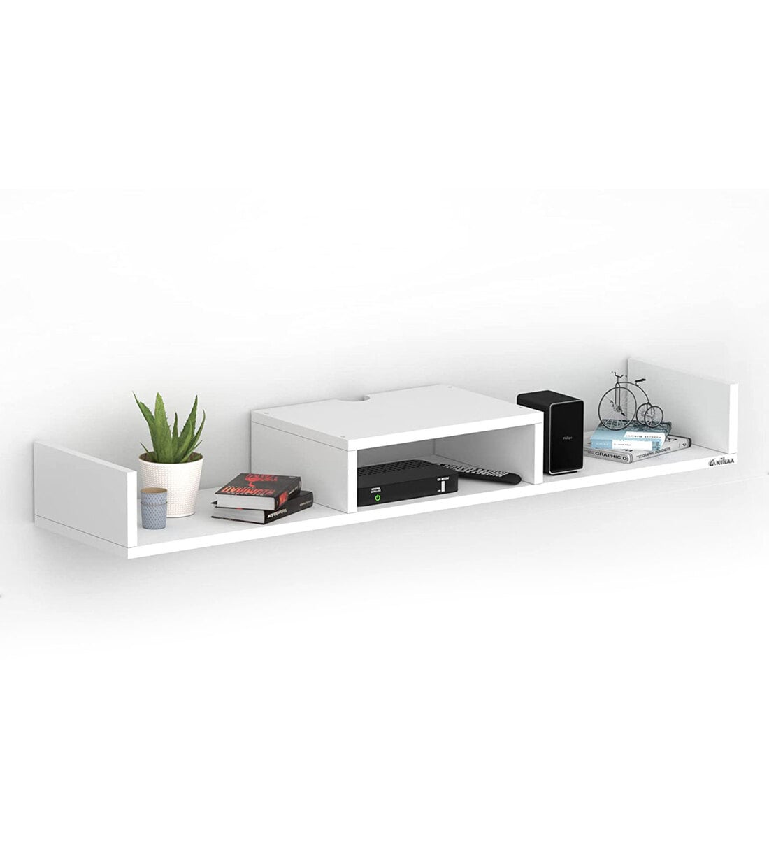 Buy Riley Wall Mount TV Shelf For TV Upto 55\ in White Finish by Anikaa