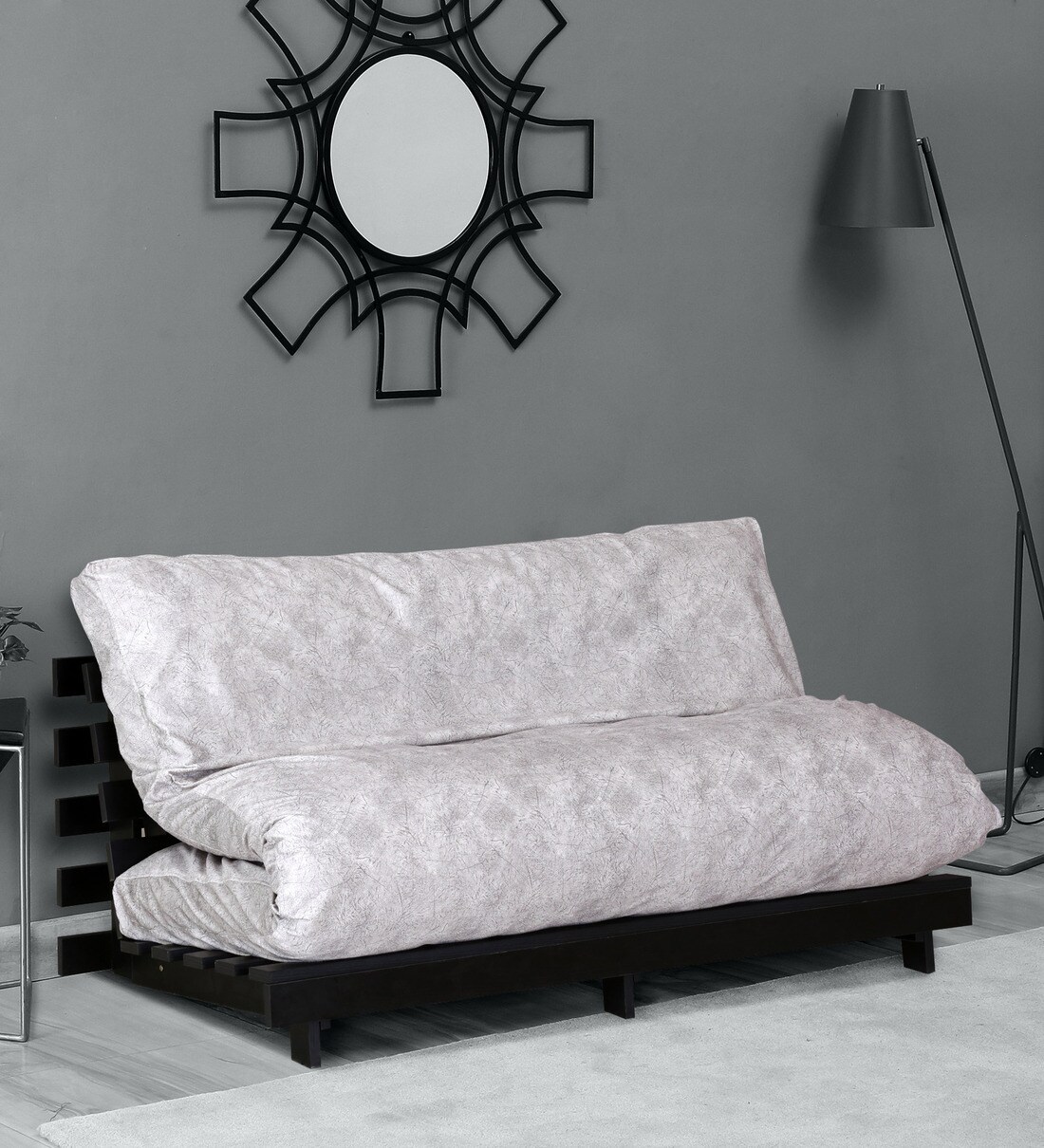 Buy Rille Double Futon with Mattress in Tacture Cream Colour by