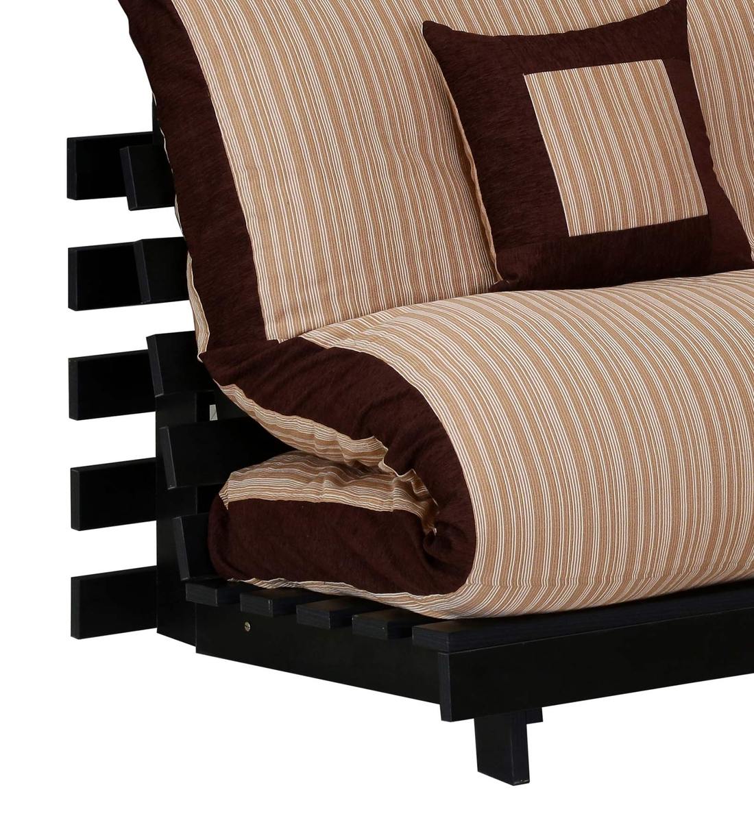 Buy Rille Double Futon with Mattress in Beige Colour by Auspicious Home