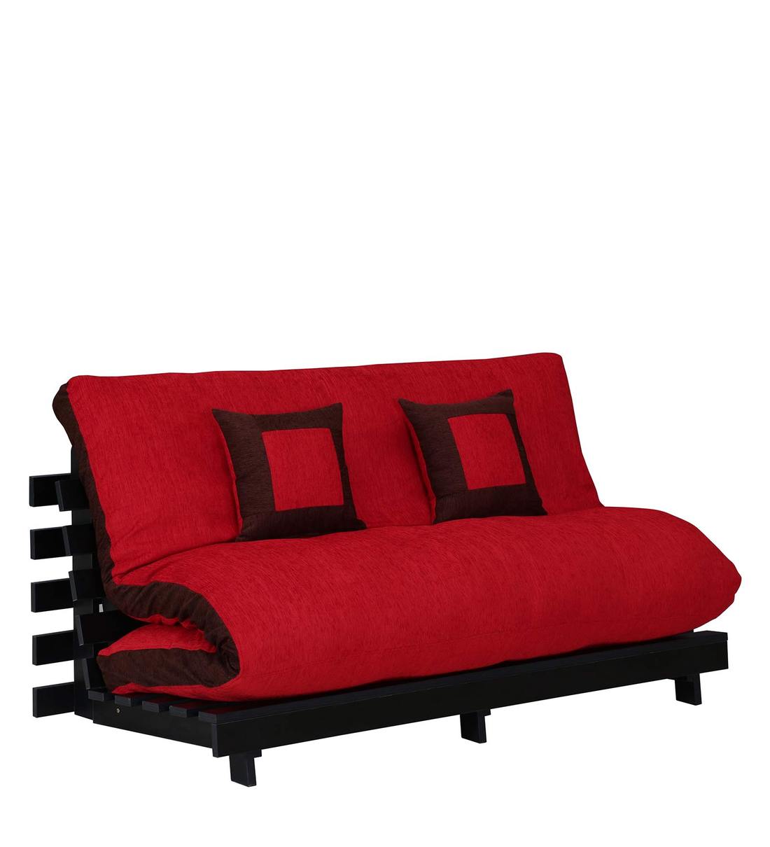 Buy Rille Double Futon with Mattress in Red Colour by Auspicious Home ...