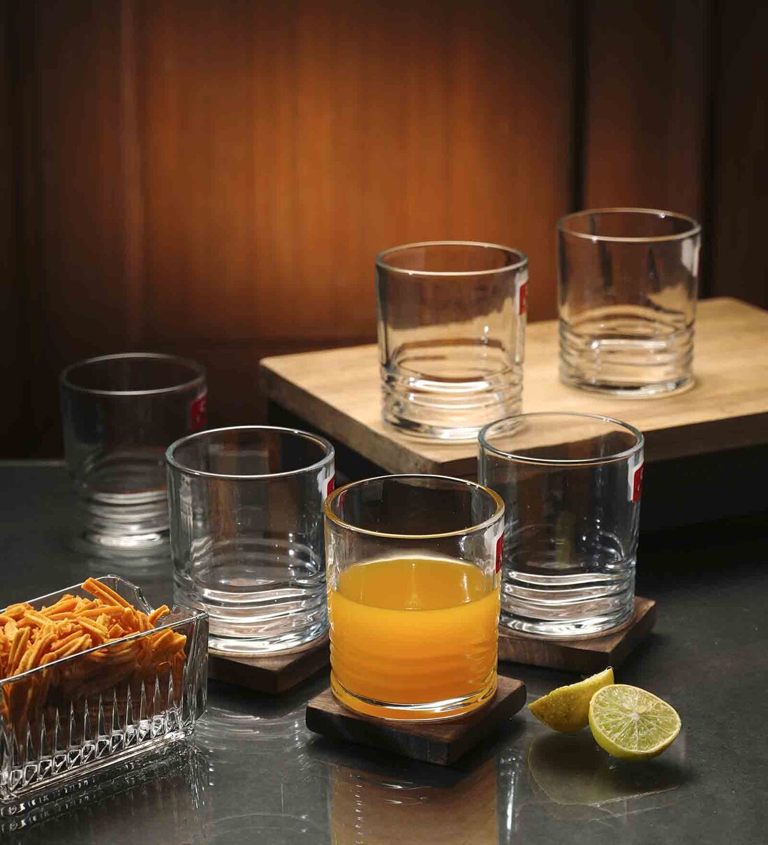 Ringer Shaped 220Ml Transparent Glass (Set Of 6 ) Every Day Glasses,