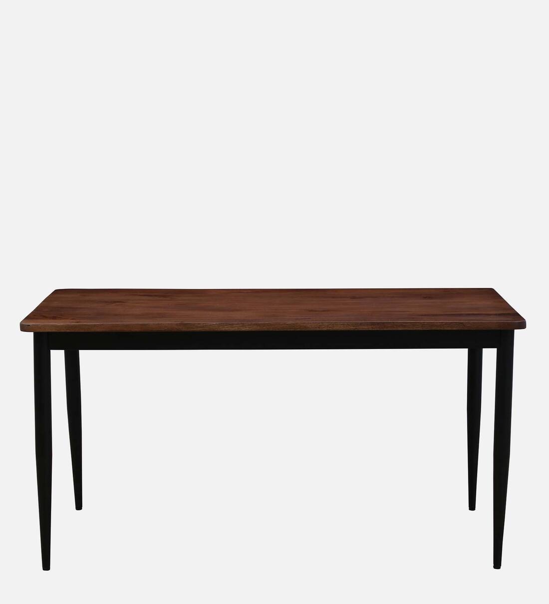 Buy Rio Metallic 6 Seater Dining Table In Brown & Black Finish By