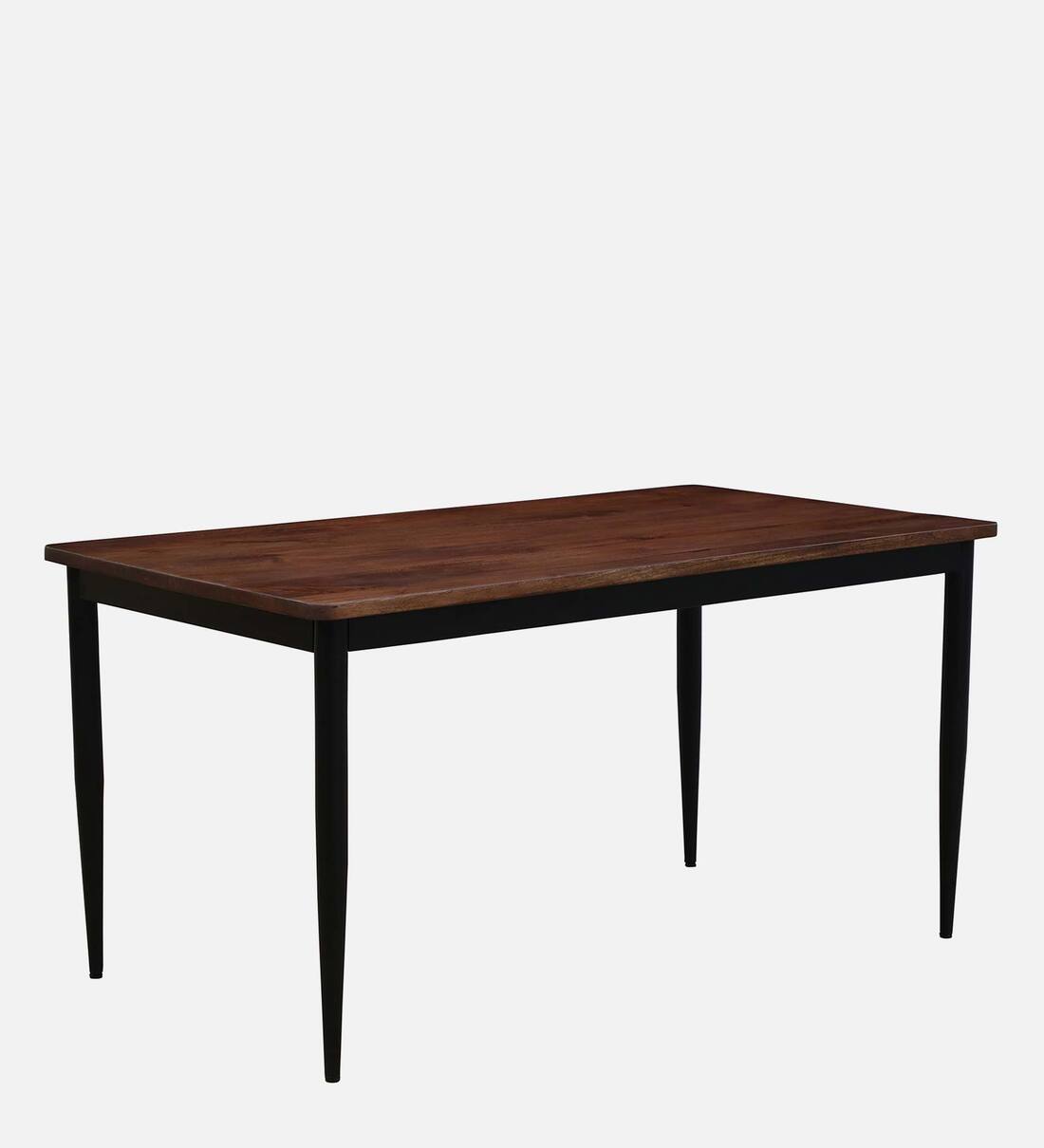 Buy Rio Metallic 6 Seater Dining Table In Brown & Black Finish By