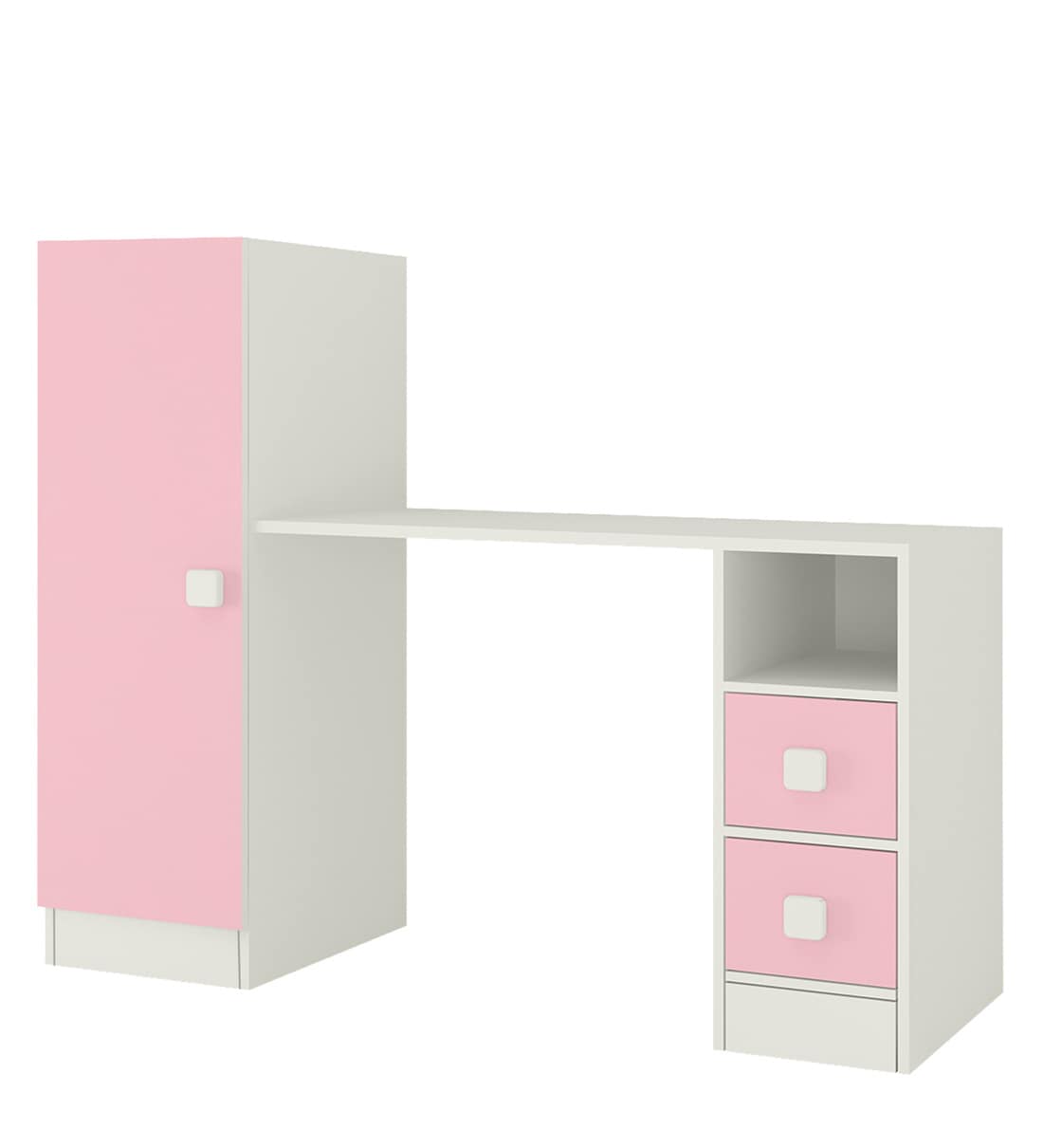 Buy Rio Study Table with BookShelf in English Pink Colour by Adona ...