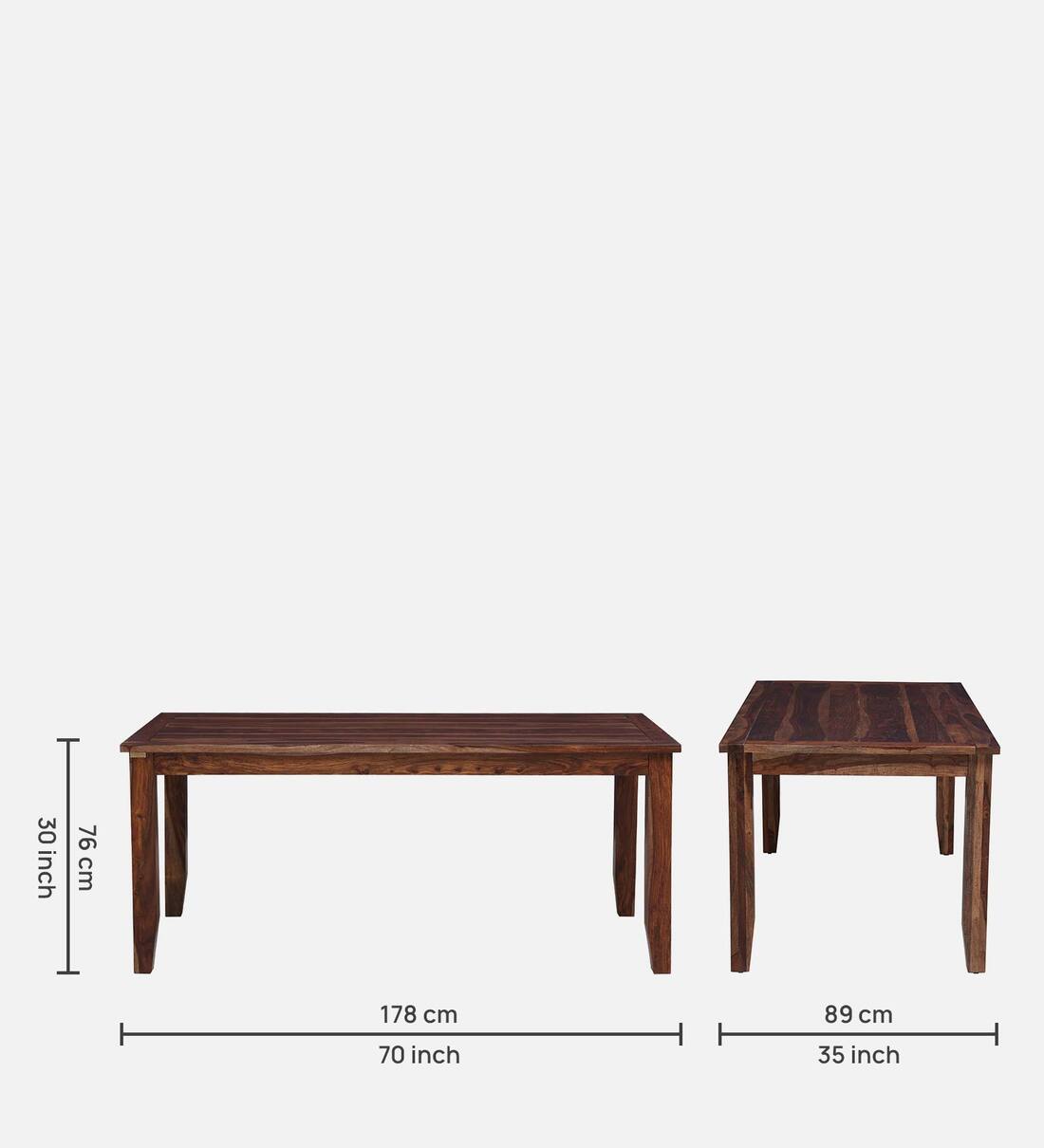 Buy Tourconing Sheesham Wood 8 Seater Dining Table In Rustic Teak
