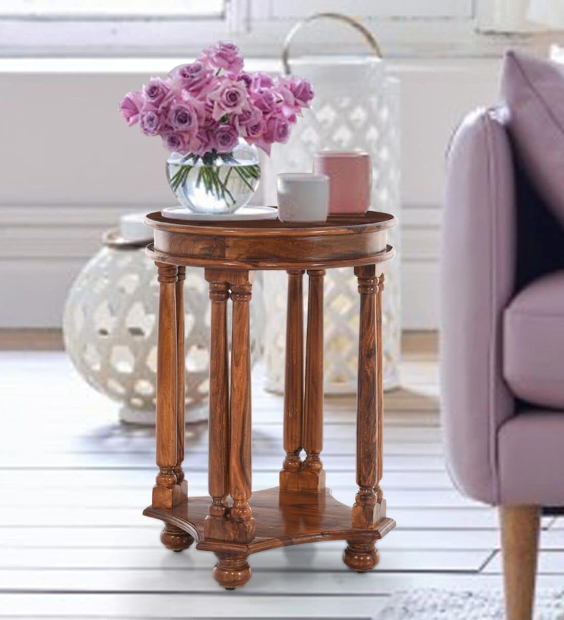 Buy Riva Sheesham Wood End Table In Brown Colour At Off By Royaloak Pepperfry