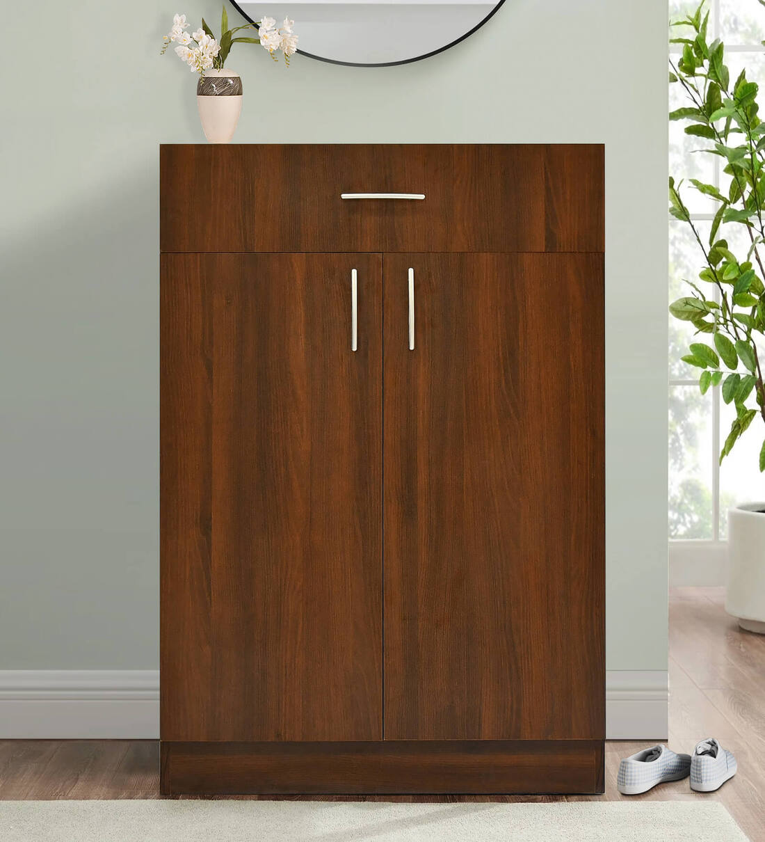 Buy Riverhedge Shoe Cabinet In Acacia Finish at 42% OFF by Outkraft 