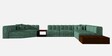 Ricardo Fabric Corner Sofa in Green  with Wooden Tables
